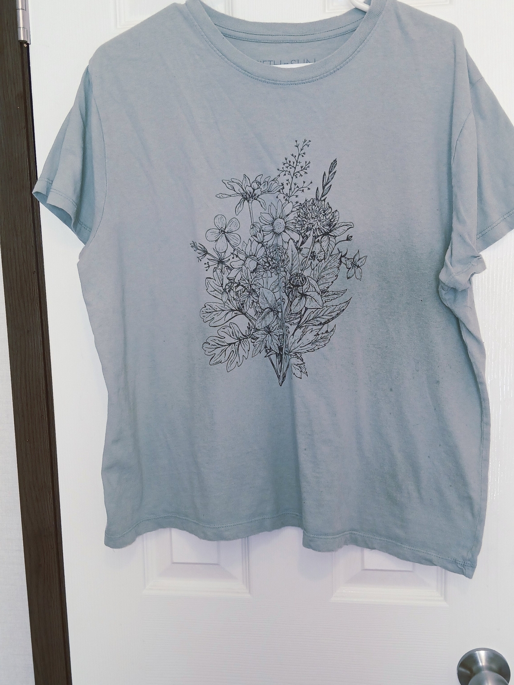 Fifth Sun Light Blue Floral Graphic Tee